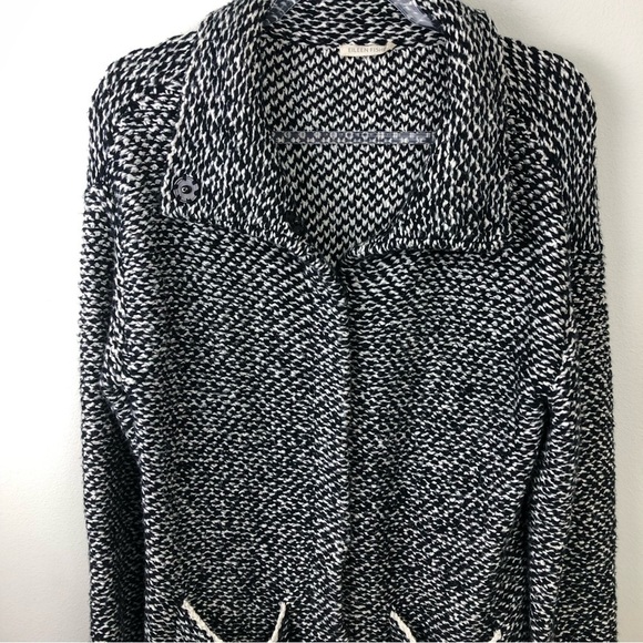 Eileen Fisher Black and White knit snap front jacket sweater size: XL - Picture 8 of 16